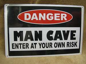 DANGER MAN CAVE Tin Metal Sign Decor Funny Dad Men Work  