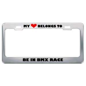   In Bmx Race Hobby Hobbies Metal License Plate Frame Holder Border Tag