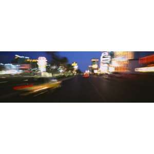  Car on a Road at Night, Las Vegas, Nevada, USA by 