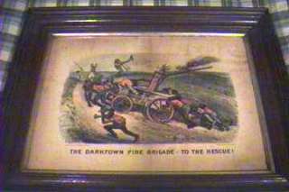 1884 Currier + Ives Darktown Fire Brigade Rescue B 7  