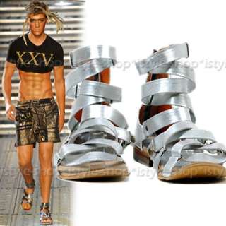 Men Runway Custom Shoes Gladiator Leather Strap Sandals  