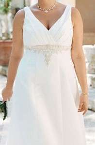 DAVIDS BRIDAL WEDDING DRESS GOWN SZ 18W Style 9V8570 PLUS SIZE L@@k 