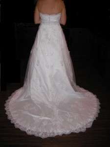 DAVIDS BRIDAL WEDDING DRESS GOWN SZ 12 STUNNINGL@@K WOW PETITE 