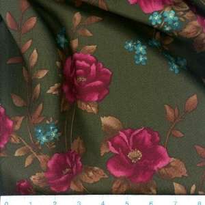  56 Wide Rayon Challis Althea Olive Fabric By The Yard 