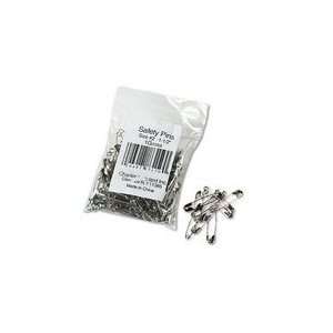 Nickel plated steel safety pins, 1 1/2, 100 pins/pack 