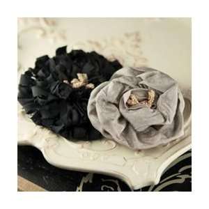  Prima Flowers Dechire Silk Dupioni Flowers 2/Pkg Noir; 3 