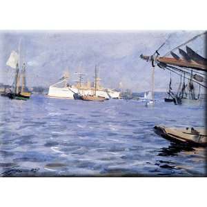   Harbor 16x11 Streched Canvas Art by Zorn, Anders