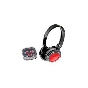  Red 2 In 1 Combo Deep Bass Headphones And Earphones 