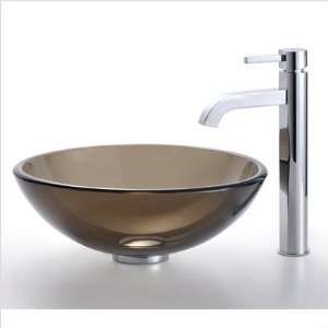  Kraus C GV 103 12mm 1007 Clear Brown Glass Vessel Sink and 