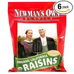 Newmansorg Raisins Zip Lock Bag(95% Organic), 6 Ounce (Pack of 6)
