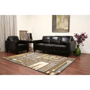 Baxton Studio Arianna Brown Leather Sofa and Chair Set  