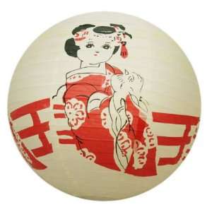  Japanese Geisha Design Round Paper Lantern LAN014