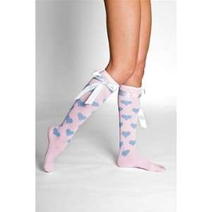  Pink Knee Highs with Blue Hearts, From Delish Dolls Toys & Games