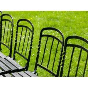  Park Benches in Palace Gardens, Vienna, Austria Stretched 