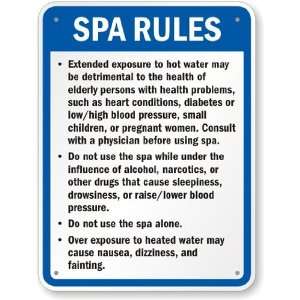  New Mexico Spa Rules Sign Aluminum, 30 x 24 Office 