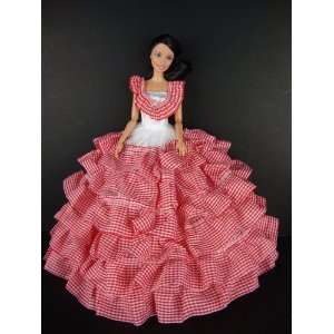  Red and White Dress with Lots of Ruffles Details Made to 