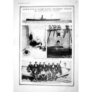   1917 GERMANY WAR SHIPS SPAIN PATRICIO DENIA ALICANTE