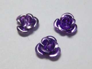 200 Mixed Colour Aluminum Metal Rose Flower Beads 6mm  