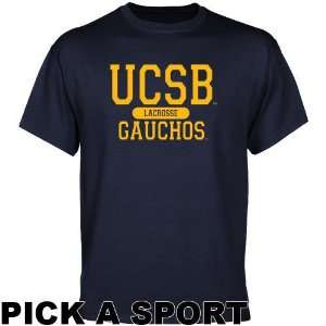  UC Santa Barbara Gauchos Custom Sport T shirt   Navy Blue 