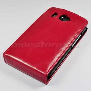FLIP LEATHER CASE COVER POUCH FOR HTC DESIRE HD RED  