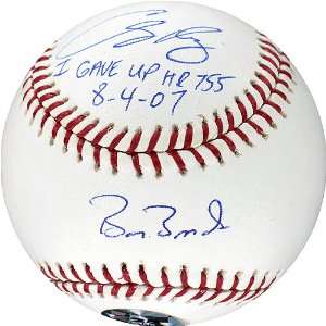 Barry Bonds/Clay Hensley MLB Baseball with/ I Gave Up 755INSC  