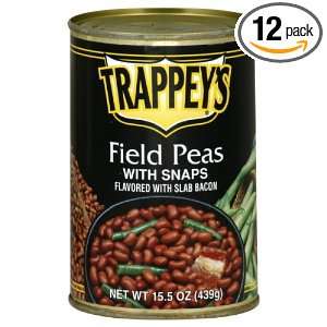 Trappeys Field Peas With Bacon N Snaps, 15.5 Ounce (Pack of 12 