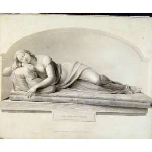  Sleeping Nymph Baily Ra Fine Art Sculpture Old Print