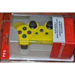  Yellow DoubleShock III Wireless Bluetooth Sony PS3 Game 