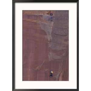  Climbers on Angels Landing Wall, Bivouc Gear Hanging from Rope 