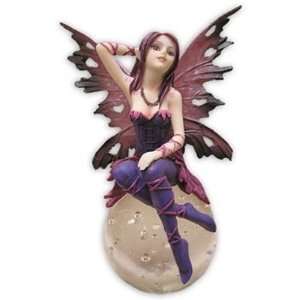 PURPLE FAIRY on Glass Ball Paperweight Gift Boxed NEW Highly Detailed