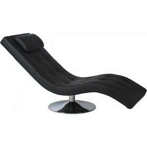 Eurostyle Modern Josephine Lounge Chair in Black Leatherette w 