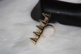 1PC New Punk Spike Rive Gold Color RING Punk Diameter 1.8cm Free 