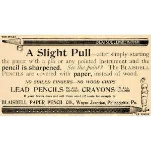  1896 Ad Blaisdell Paper Pencil Crayons Writing Typing 