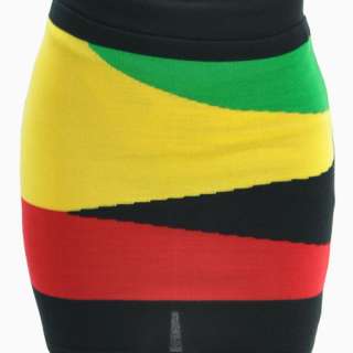 New Designer Sexy Zig Zag Jamaica Reggae Empress Knit Bandage Mini 