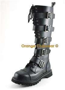 DEMONIA Riot 20 Womens Punk Combat Knee Boots Shoes 885487011264 