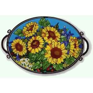 Sunflower Field   Glass Table by Joan Baker  Kitchen 