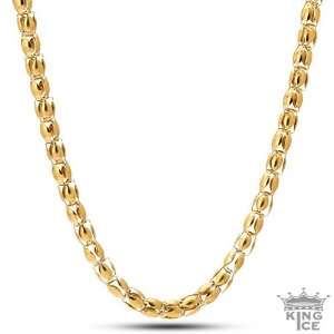    Mens Gold Plated Lightweight Hip Hop Stainless Steel Chain Jewelry