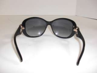 Gucci Signature Cutout Temple Sunglasses GG3132 Black & Gold Authentic 