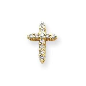  14k Yellow Gold VS Diamond Cross Pendant Jewelry