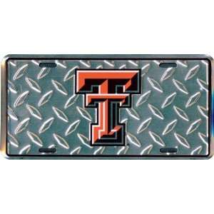  Texas Tech diamond emboss metal license plate 6 x 12 