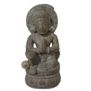 Meditating Hanuman Stone Statue Hindu Monkey God Sculpture 8.5 