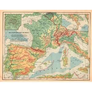  Bradley 1898 Antique Map of Europe