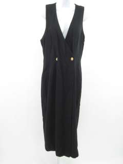DONNA RICCO Black Wool Calf Length Sleeveless Dress 8  