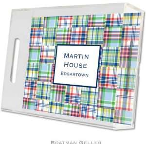  Boatman Geller Lucite Trays   Madras Patch Blue (Small 