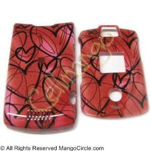  MOTOROLA V3/V3M RAZR FACEPLATE/COVER/CASE HEARTS RED Cell 
