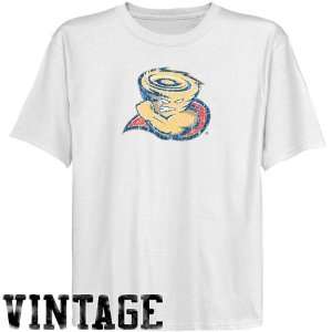 Tulsa Golden Hurricane Youth White Distressed Logo Vintage T shirt 