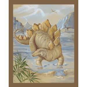  Grazing Stegosaurus Canvas Reproduction