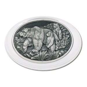  Grizzly Bear Oval Glass Paperweight