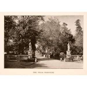  1905 Halftone Print Villa Borghese Garden Rome Italy 