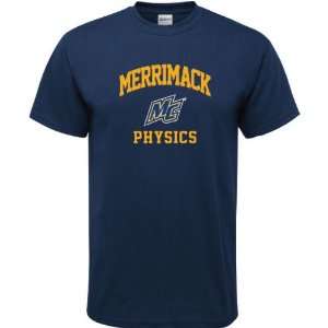  Merrimack Warriors Navy Physics Arch T Shirt Sports 